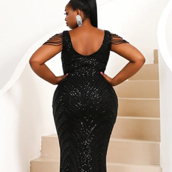 Missord Black Sequin Evening Dress Size 3X (Fits Size 2X) - Picture 2 of 7